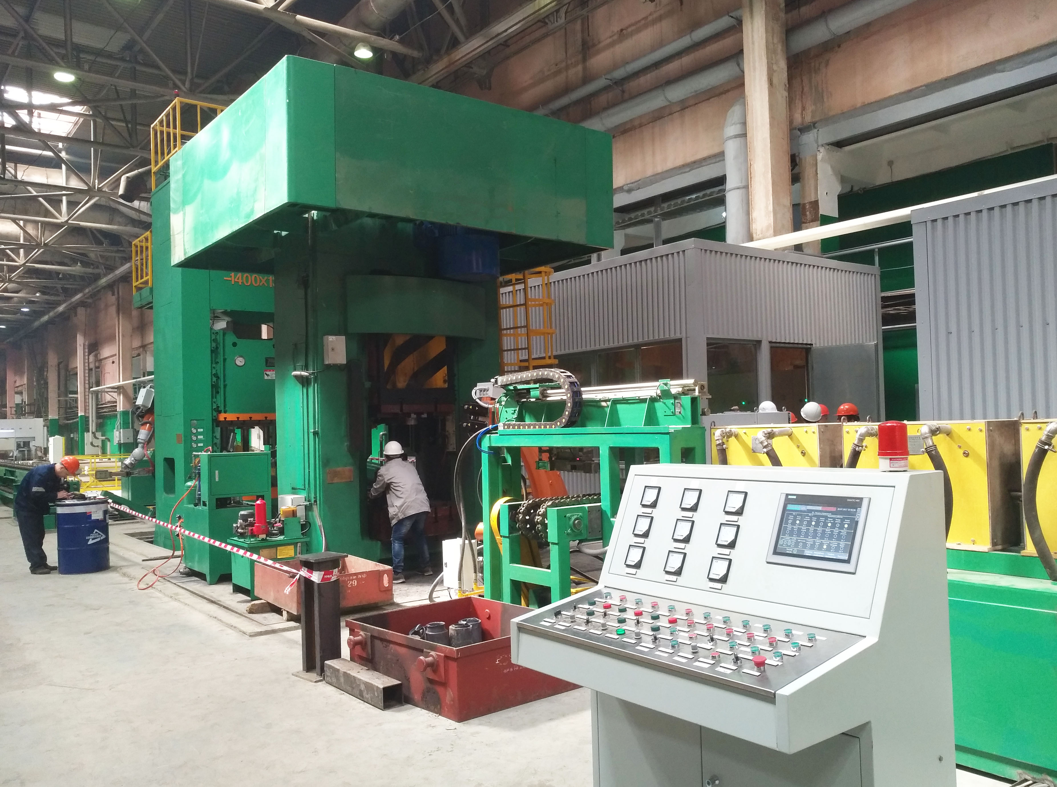 J58K electric screw press automated production line produces pipe clamps in Russia